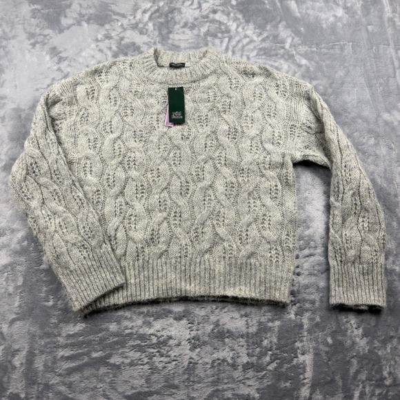 wild fable Sweaters - Wild Fable Womens Gray Cable Knit Sweater Crew Neck Relaxed Fit XS New